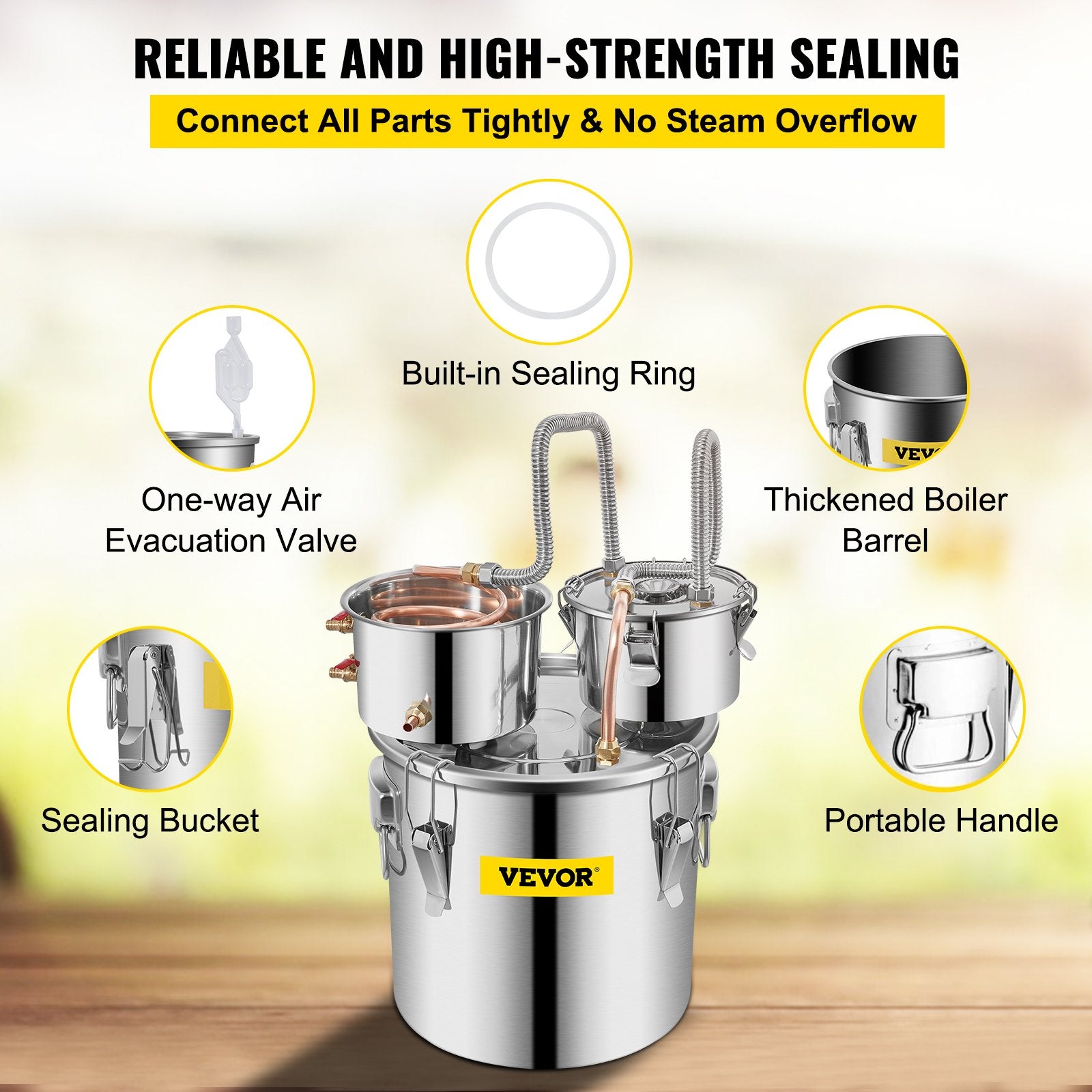 30L 8Gal Alcohol Distiller Water Spirit Boiler Home Brew Copper Alcohol Still - Image 6