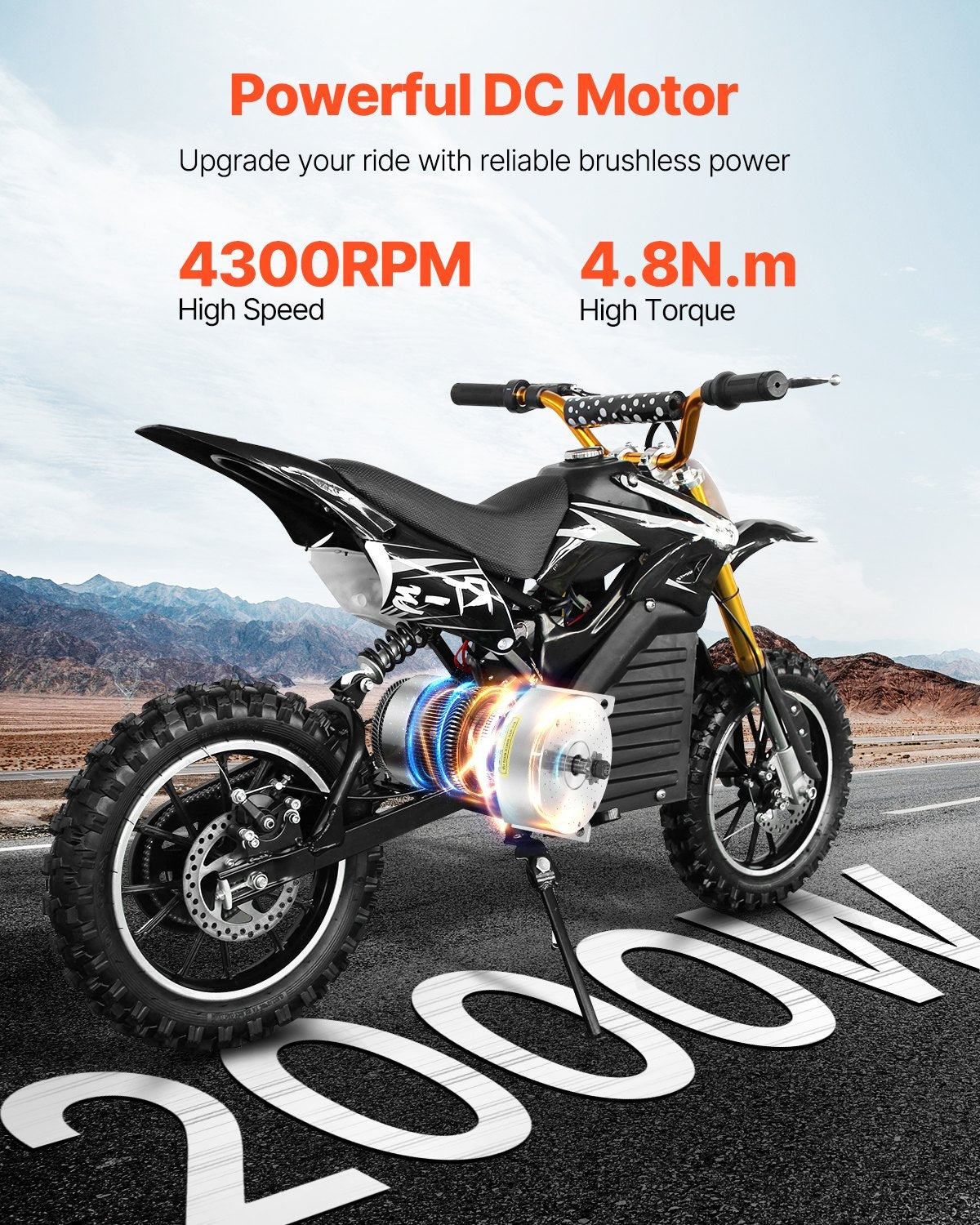 2000W Electric Brushless DC Motor Kit - 48V 4300rpm Motor with Upgraded Speed Controller and Throttle Grip Kit for Go Karts E-Bike Motorcycle Scooter DIY - Image 2