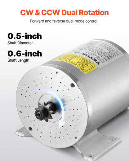 2000W Electric Brushless DC Motor Kit - 48V 4300rpm Motor with Upgraded Speed Controller and Throttle Grip Kit for Go Karts E-Bike Motorcycle Scooter DIY - Image 3