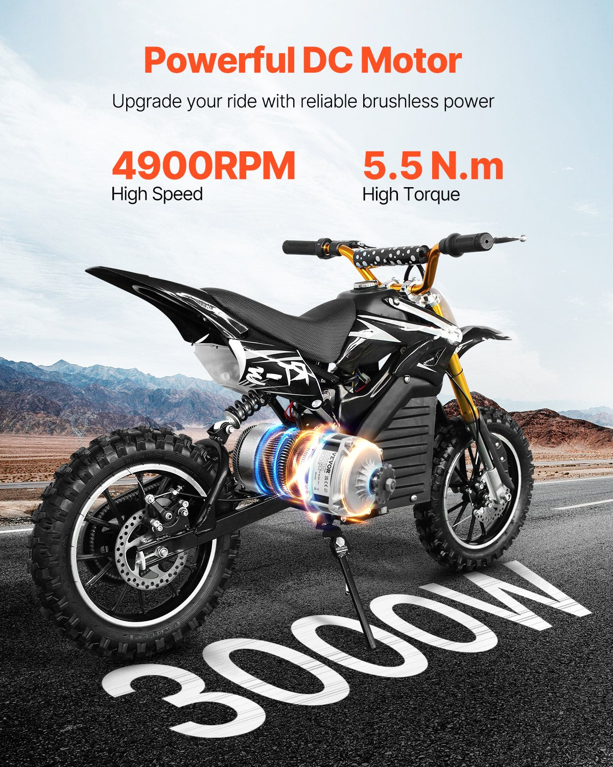 3000W Electric Brushless DC Motor, 72V 4900rpm Go Kart Electric Motor, Electric Dirt Bike Motor Engine for E-Bike Motorcycle Scooter DIY - Image 2