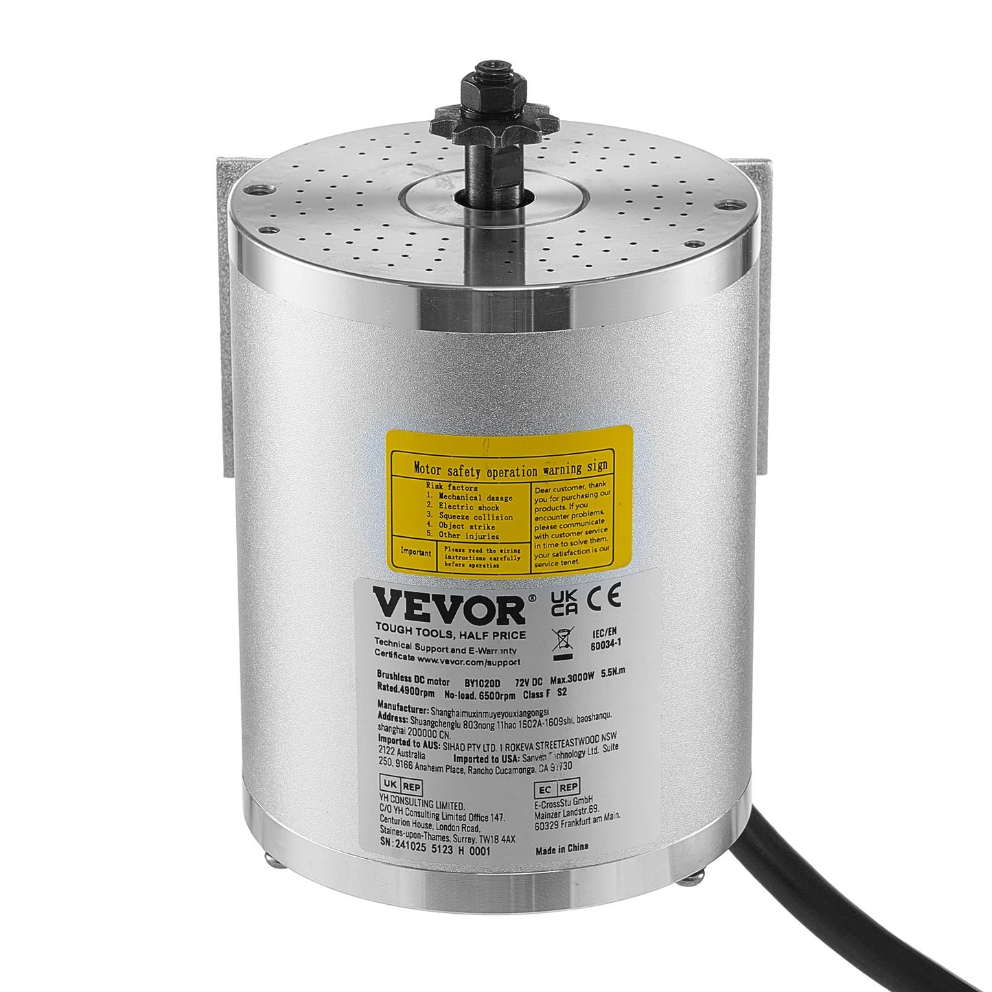 3000W Electric Brushless DC Motor, 72V 4900rpm Go Kart Electric Motor, Electric Dirt Bike Motor Engine for E-Bike Motorcycle Scooter DIY - Image 9