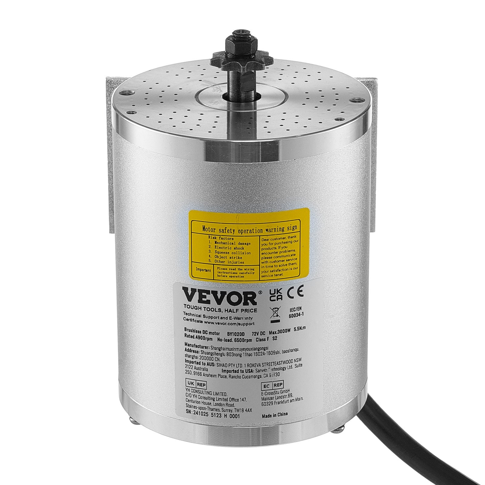 3000W Electric Brushless DC Motor, 72V 4900rpm Go Kart Electric Motor, Electric Dirt Bike Motor Engine for E-Bike Motorcycle Scooter DIY - Image 9
