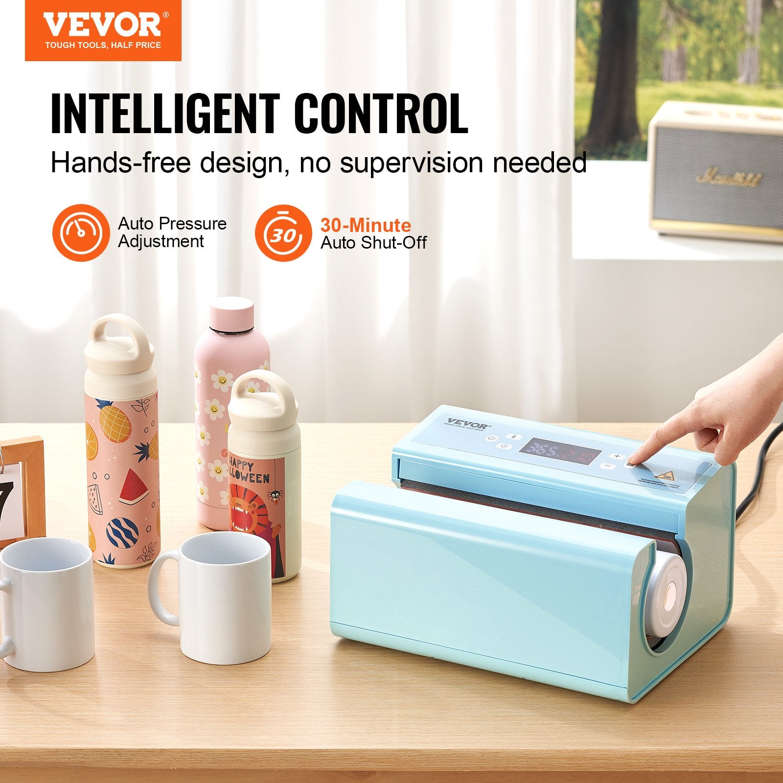 Auto Tumbler Heat Press Machine 325-887 ml Sublimation Mug Heat Press Blue - Image 2