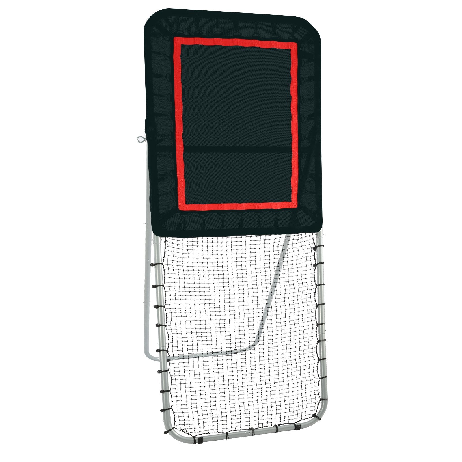 Folding Lacrosse Rebounder for Backyard, 3x8 Ft Volleyball Bounce Back Net, Pitchback Throwback Baseball Softball Return Training Screen, Adjustable Angle Shooting Practice Training Wall, Black