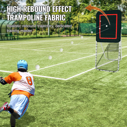 Folding Lacrosse Rebounder for Backyard, 3x8 Ft Volleyball Bounce Back Net, Pitchback Throwback Baseball Softball Return Training Screen, Adjustable Angle Shooting Practice Training Wall, Black - Image 5