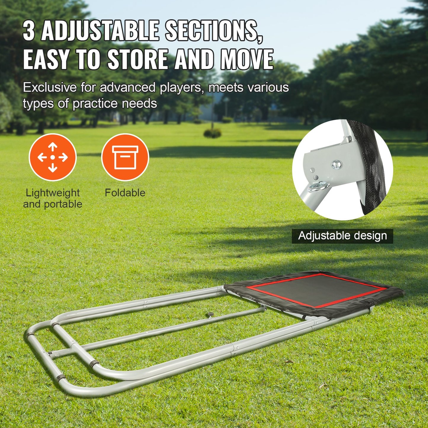 Folding Lacrosse Rebounder for Backyard, 3x4 Ft Volleyball Bounce Back Net, Pitchback Throwback Baseball Softball Return Training Screen, Adjustable Angle Shooting Practice Training Wall, Black - Image 4