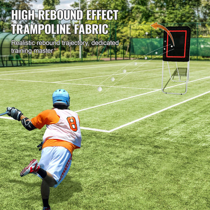 Folding Lacrosse Rebounder for Backyard, 3x4 Ft Volleyball Bounce Back Net, Pitchback Throwback Baseball Softball Return Training Screen, Adjustable Angle Shooting Practice Training Wall, Black - Image 5