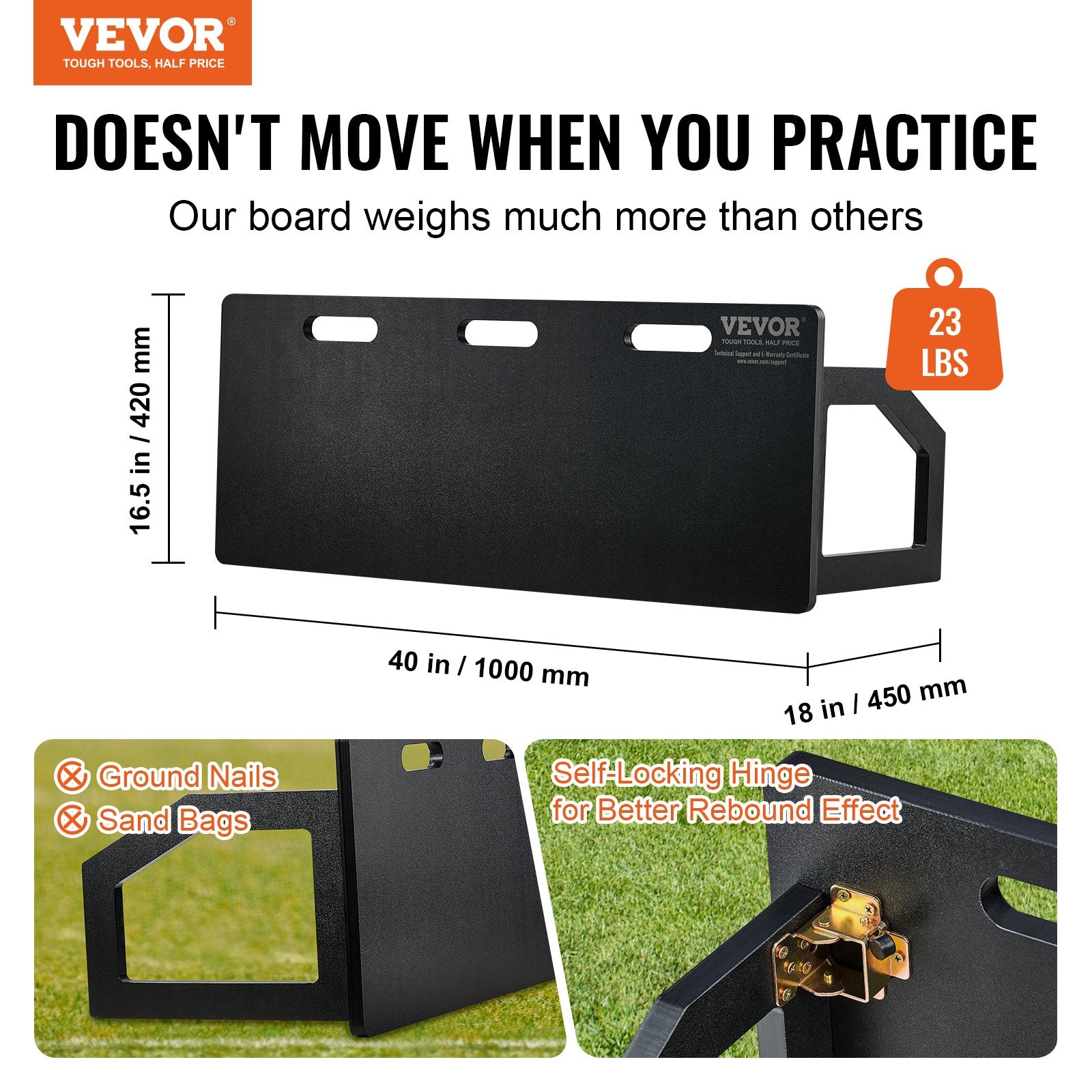 Soccer Rebounder Board, 100x40 cm Portable Soccer Wall with 2 Angles Rebound, Foldable HDPE Kickback Rebound Board, Soccer Training Equipment for Kids and Adults, Passing & Shooting Practice - Image 2
