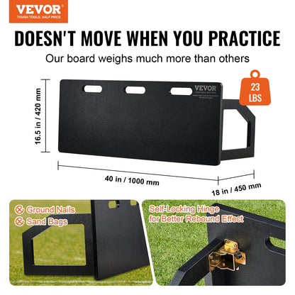 Soccer Rebounder Board, 100x40 cm Portable Soccer Wall with 2 Angles Rebound, Foldable HDPE Kickback Rebound Board, Soccer Training Equipment for Kids and Adults, Passing & Shooting Practice - Image 2