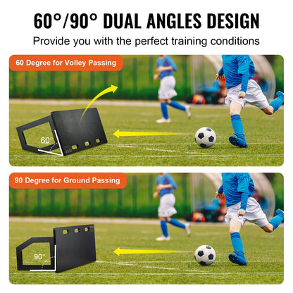 Soccer Rebounder Board, 100x40 cm Portable Soccer Wall with 2 Angles Rebound, Foldable HDPE Kickback Rebound Board, Soccer Training Equipment for Kids and Adults, Passing & Shooting Practice - Image 3