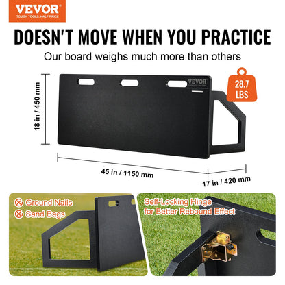 Soccer Rebounder Board, 115x45 cm Portable Soccer Wall with 2 Angles Rebound, Foldable HDPE Kickback Rebound Board, Soccer Training Equipment for Kids and Adults, Passing & Shooting Practice - Image 2