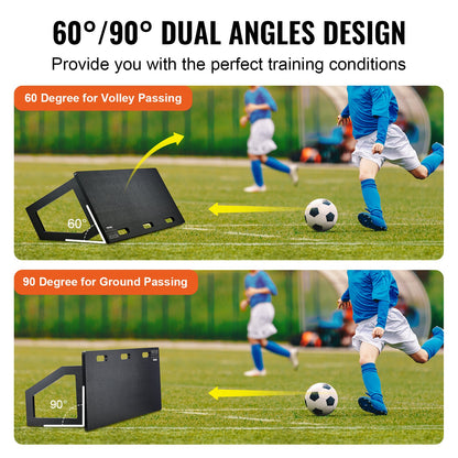 Soccer Rebounder Board, 115x45 cm Portable Soccer Wall with 2 Angles Rebound, Foldable HDPE Kickback Rebound Board, Soccer Training Equipment for Kids and Adults, Passing & Shooting Practice - Image 3