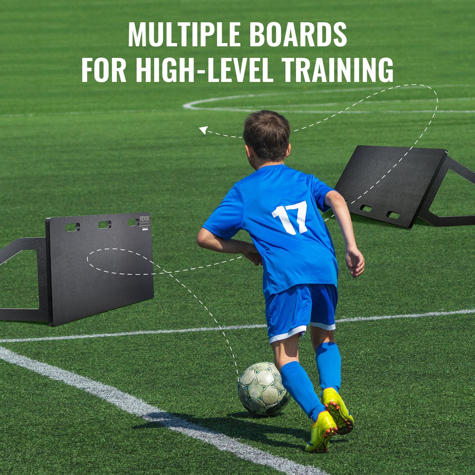 Soccer Rebounder Board, 115x45 cm Portable Soccer Wall with 2 Angles Rebound, Foldable HDPE Kickback Rebound Board, Soccer Training Equipment for Kids and Adults, Passing & Shooting Practice - Image 6