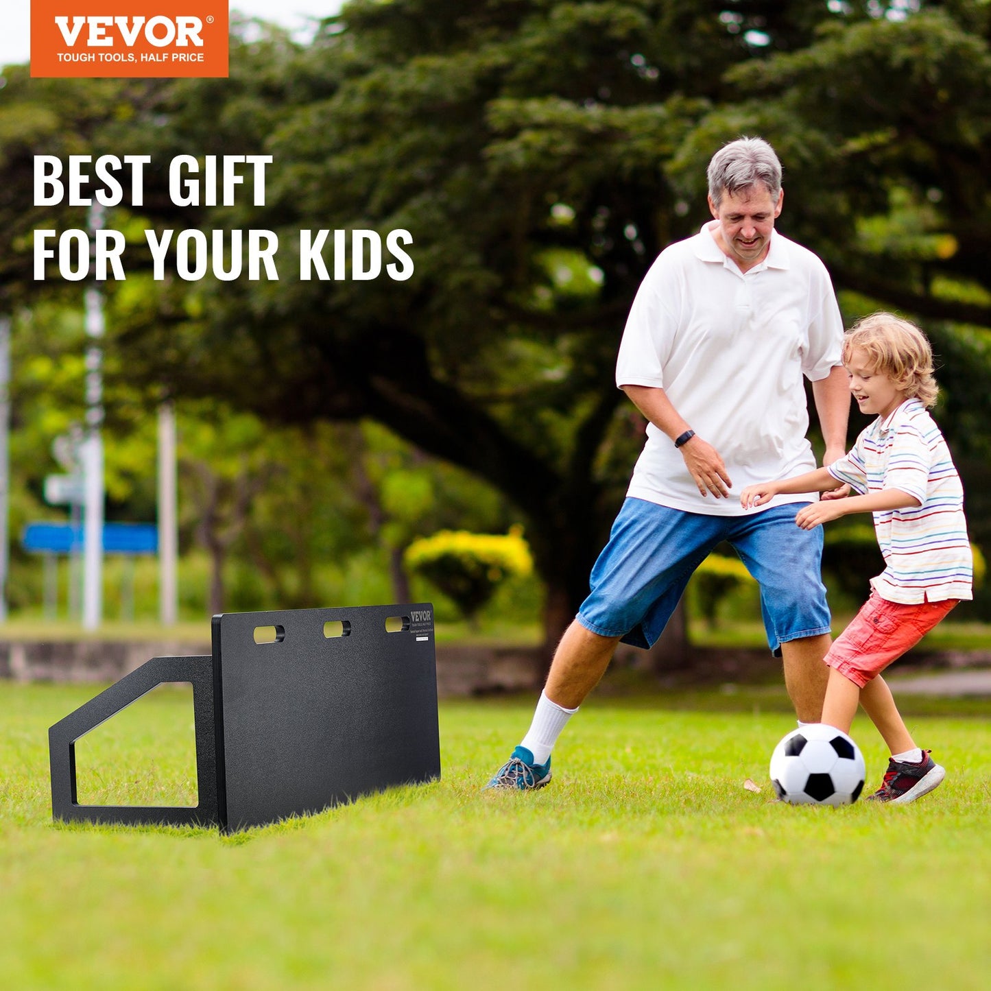 Soccer Rebounder Board, 115x45 cm Portable Soccer Wall with 2 Angles Rebound, Foldable HDPE Kickback Rebound Board, Soccer Training Equipment for Kids and Adults, Passing & Shooting Practice - Image 7