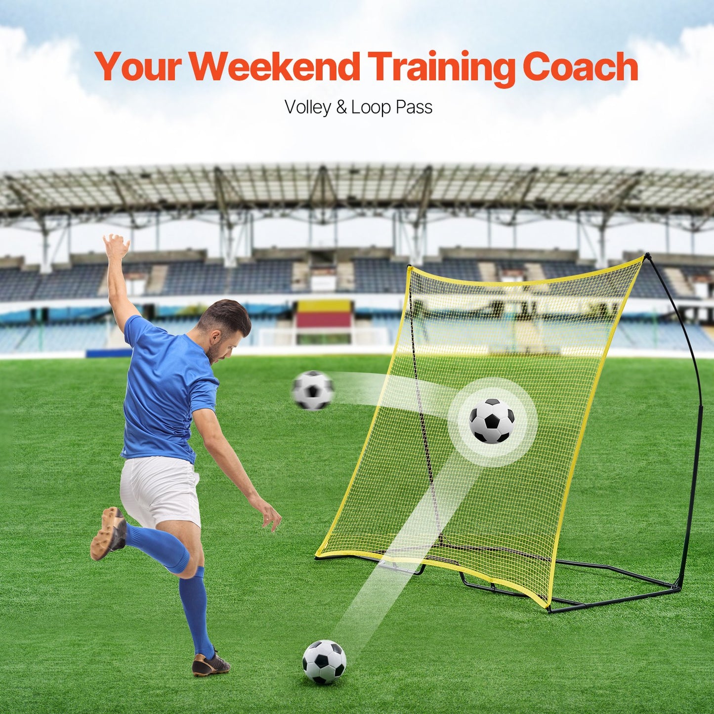7x7FT Soccer Rebounder Portable Soccer Trainer Net with Portable Bag - Image 3