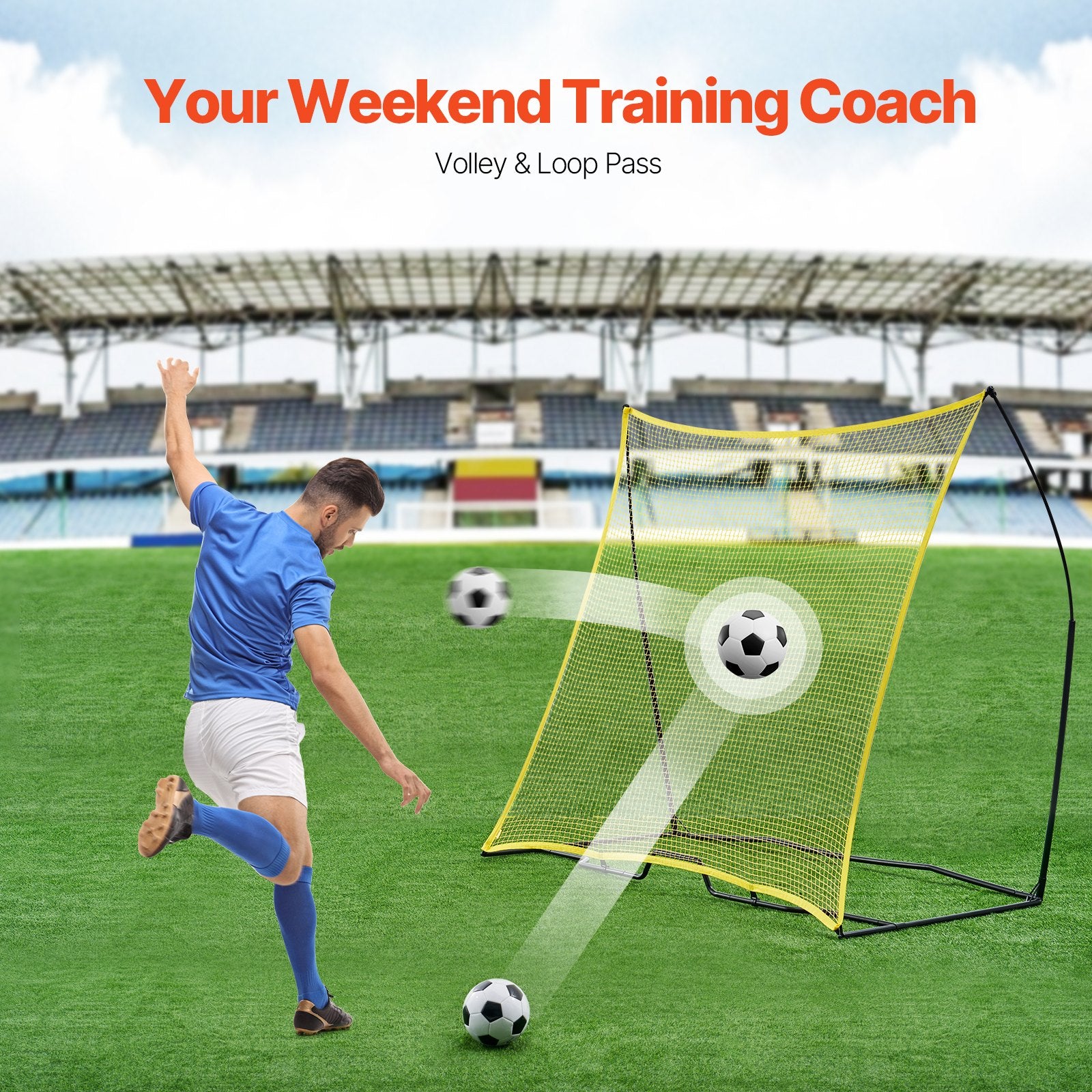 7x7FT Soccer Rebounder Portable Soccer Trainer Net with Portable Bag - Image 3