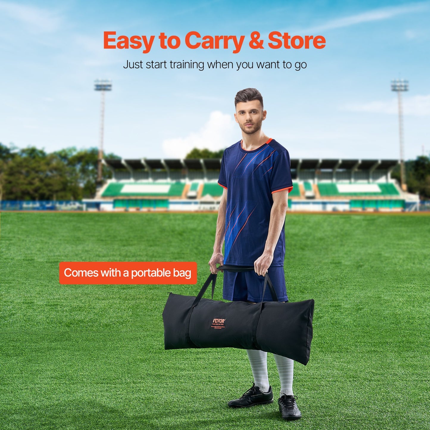 7x7FT Soccer Rebounder Portable Soccer Trainer Net with Portable Bag - Image 5