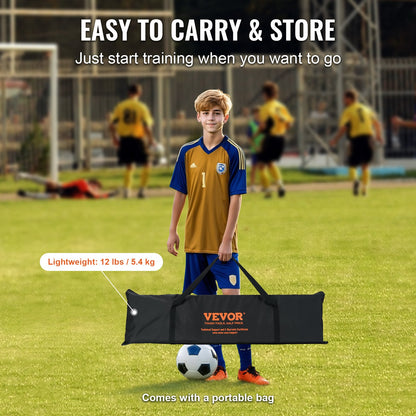 Soccer Trainer, 2-IN-1 Portable Soccer Rebounder Net, Iron Soccer Practice Equipment, Sports Football Rebounder Wall with Portable Bag, Perfect for Team Solo Training, Passing, Volley - Image 5