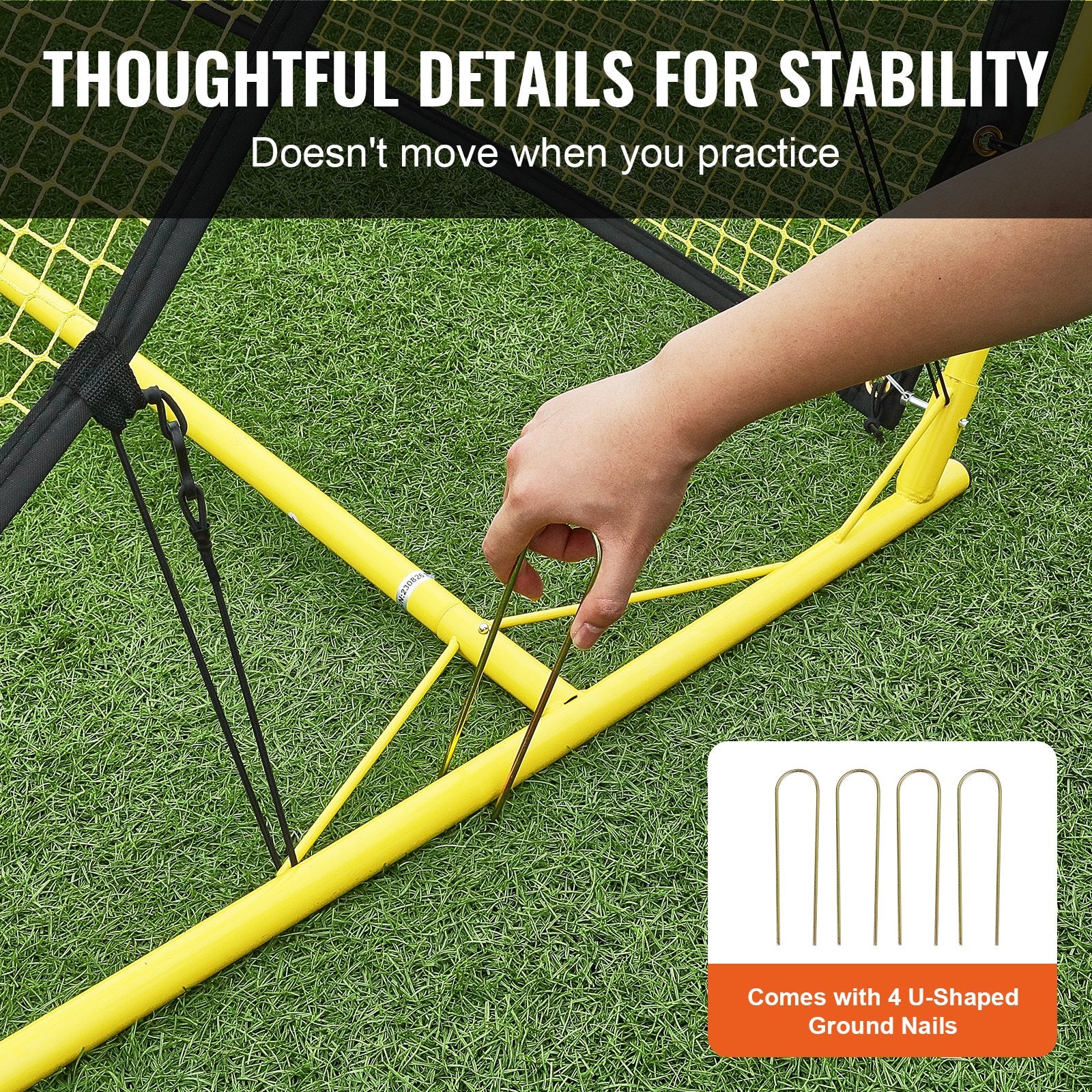 Soccer Trainer, 2-IN-1 Portable Soccer Rebounder Net, Iron Soccer Practice Equipment, Sports Football Rebounder Wall with Portable Bag, Perfect for Team Solo Training, Passing, Volley - Image 6