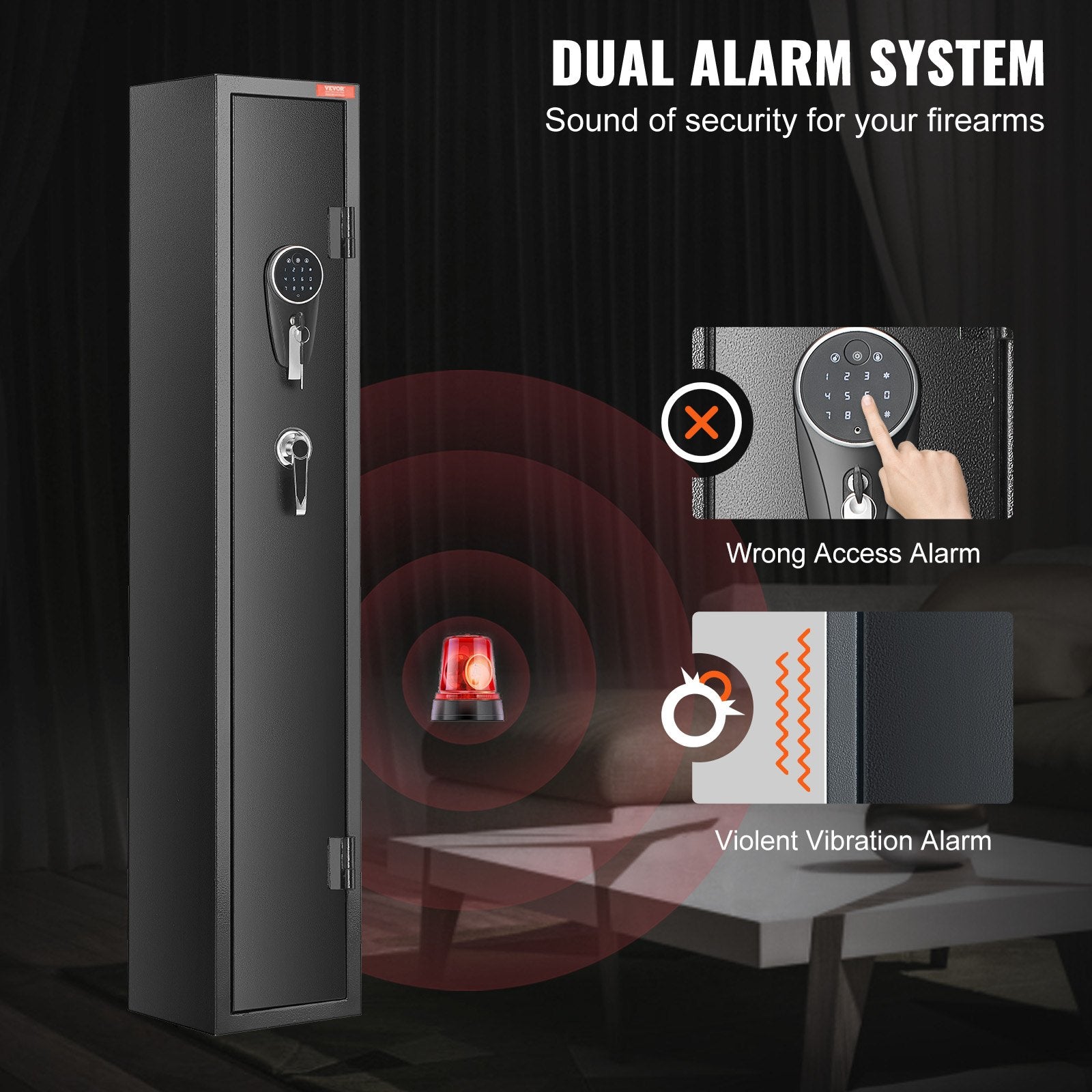 Gun Safe Rifle Safe with Digital Keypad & Lock for 3 Rifles and 4 Pistols - Image 4