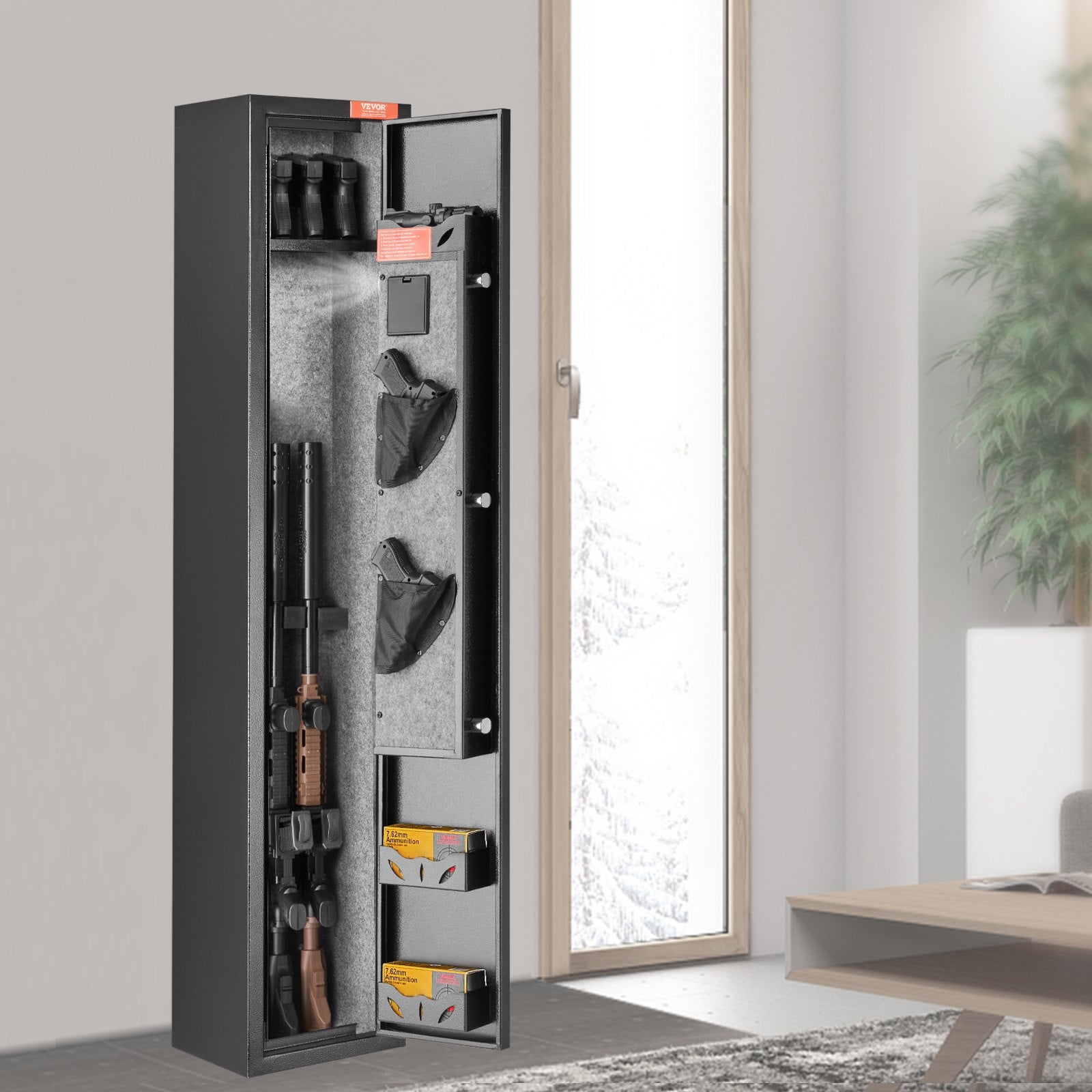 Gun Safe Rifle Safe with Digital Keypad & Lock for 3 Rifles and 4 Pistols - Image 8
