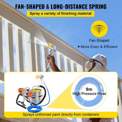 High Pressure Airless Wall Paint Spray Gun Sprayer 600W Machine Spraying - Image 4