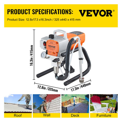 High Pressure Airless Wall Paint Spray Gun Sprayer 600W Machine Spraying - Image 7