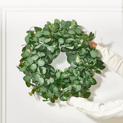 Artificial Decorative Wreath 66.04 cm Green Eucalyptus Leaves Year Round - Image 8