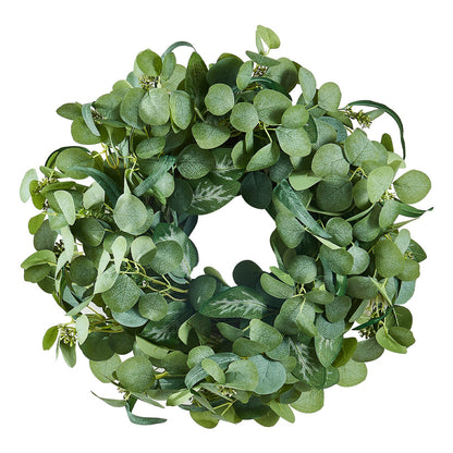 Artificial Decorative Wreath 66.04 cm Green Eucalyptus Leaves Year Round - Image 9