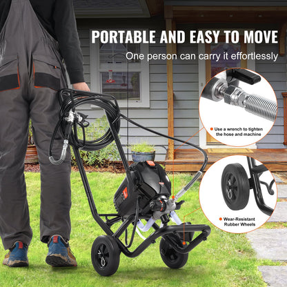 Stand Airless Paint Sprayer, 750W 3000PSI High Efficiency Electric Airless Sprayer With Cart, Fine And Even Painting Effect, Paint Sprayers for Home Interior and Exterior Furniture and Fences - Image 5