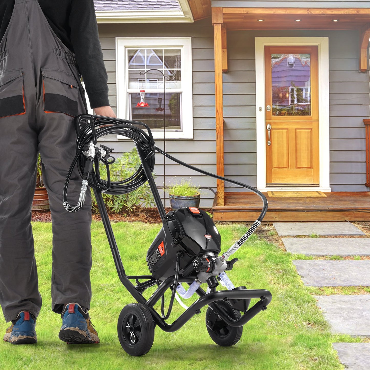 Stand Airless Paint Sprayer, 750W 3000PSI High Efficiency Electric Airless Sprayer With Cart, Fine And Even Painting Effect, Paint Sprayers for Home Interior and Exterior Furniture and Fences - Image 8