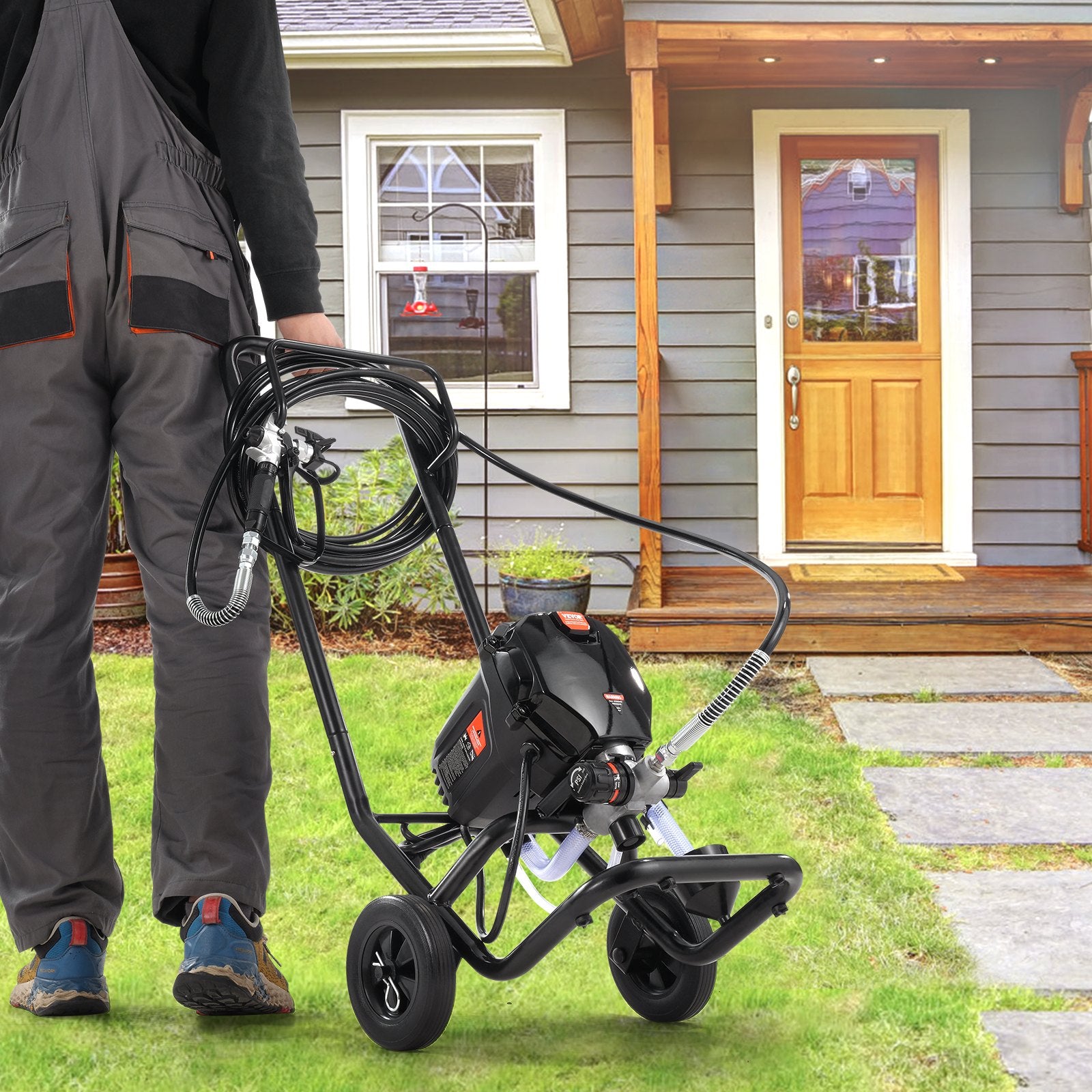 Stand Airless Paint Sprayer, 750W 3000PSI High Efficiency Electric Airless Sprayer With Cart, Fine And Even Painting Effect, Paint Sprayers for Home Interior and Exterior Furniture and Fences - Image 8
