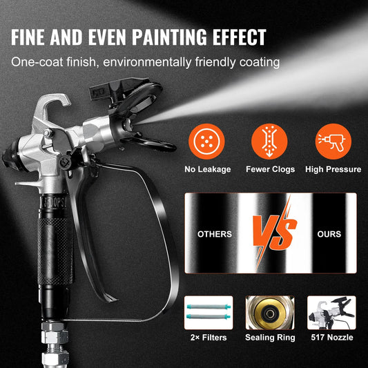 Stand Airless Paint Sprayer, 950W 3000PSI High Efficiency Electric Airless Sprayer, Fine And Even Painting Effect, Handheld Paint Sprayers for Home Interior and Exterior Furniture and Fences - Image 3