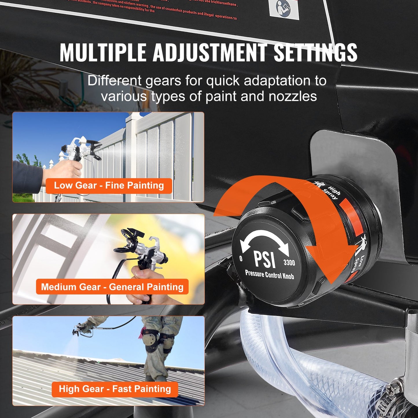 Stand Airless Paint Sprayer, 950W 3000PSI High Efficiency Electric Airless Sprayer, Fine And Even Painting Effect, Handheld Paint Sprayers for Home Interior and Exterior Furniture and Fences - Image 4