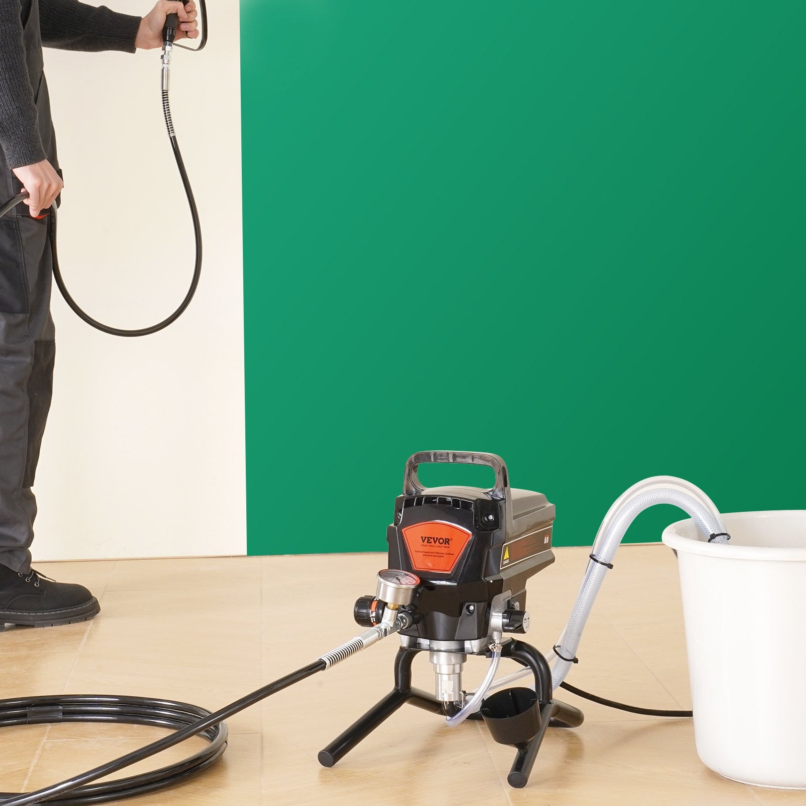 Stand Airless Paint Sprayer, 950W 3000PSI High Efficiency Electric Airless Sprayer, Fine And Even Painting Effect, Handheld Paint Sprayers for Home Interior and Exterior Furniture and Fences - Image 8