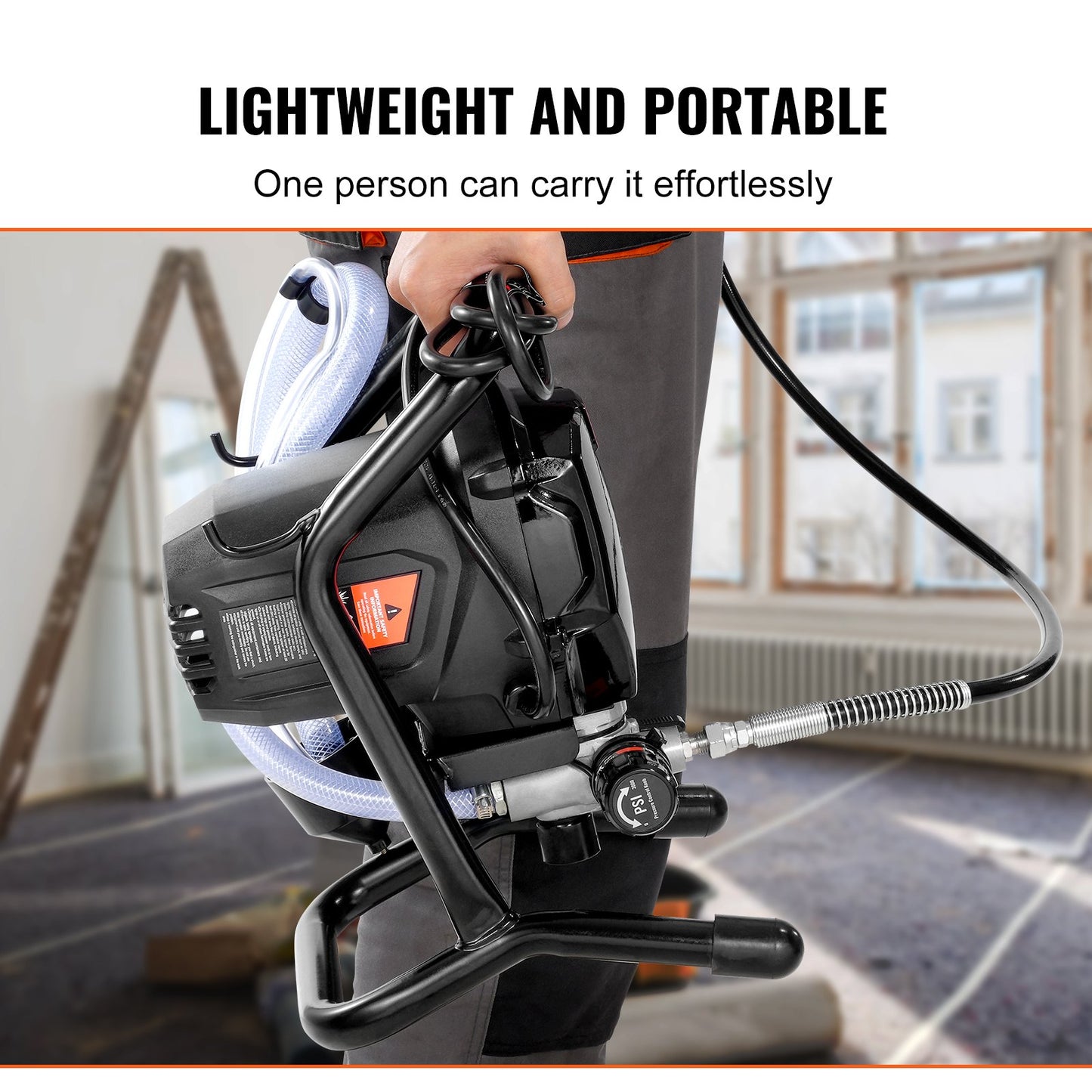 Stand Airless Paint Sprayer, 750W 3000PSI High Efficiency Electric Airless Sprayer, Fine And Even Painting Effect, Handheld Paint Sprayers for Home Interior and Exterior Furniture and Fences - Image 6