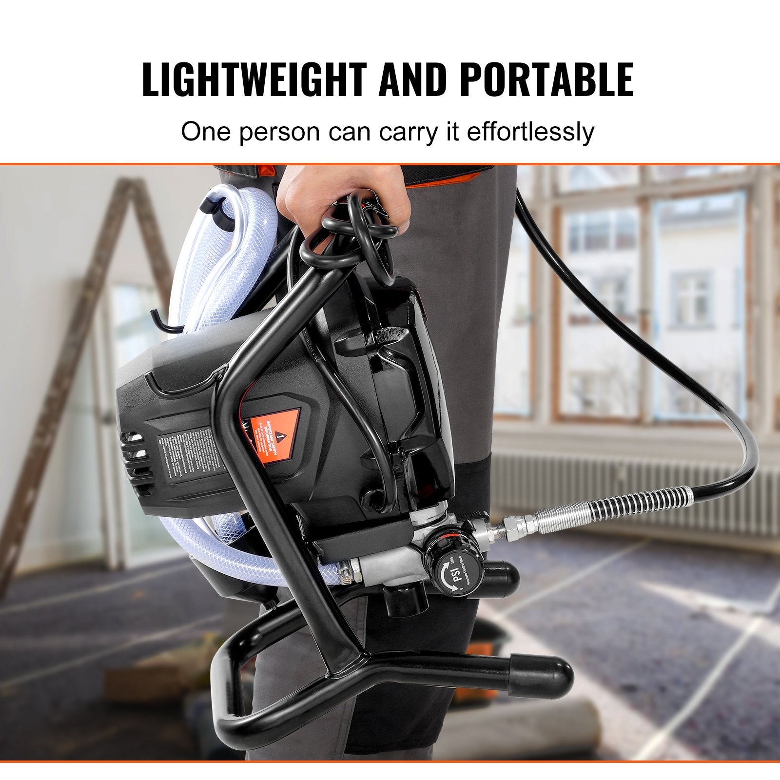 Stand Airless Paint Sprayer, 750W 3000PSI High Efficiency Electric Airless Sprayer, Fine And Even Painting Effect, Handheld Paint Sprayers for Home Interior and Exterior Furniture and Fences - Image 6
