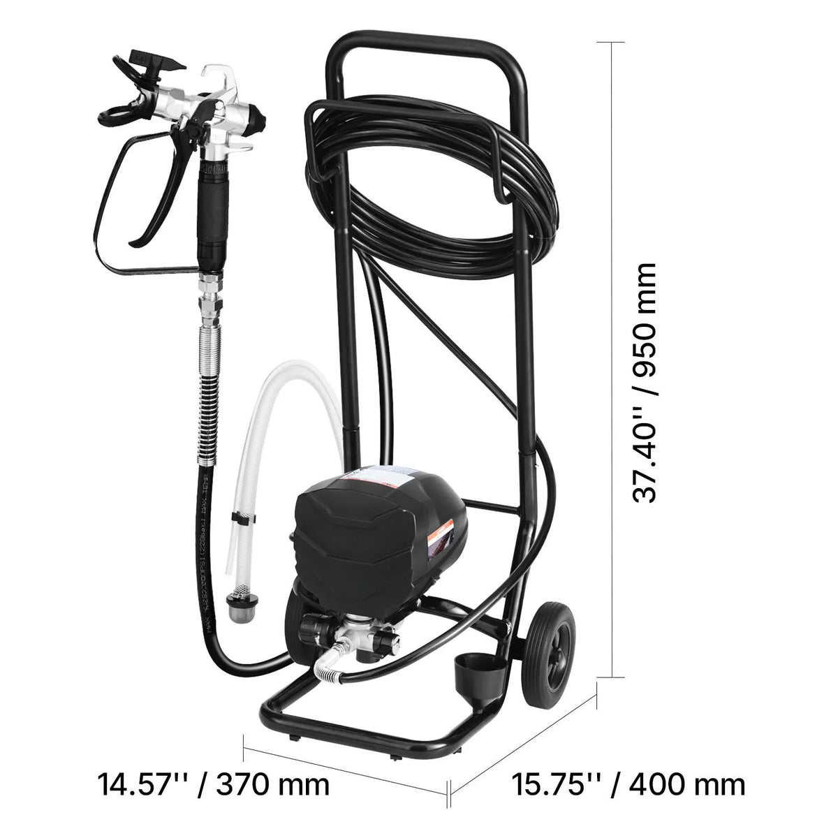 Stand Airless Paint Sprayer, 650W, 3000PSI High Pressure Airless Sprayer with Cart, Cleaning Brush, Hose, Extension Rod, Nozzles, Electric Spray Paint Machine for House Exterior and Interior - Image 8
