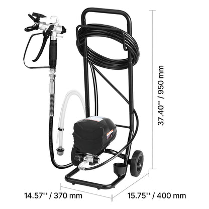 Stand Airless Paint Sprayer, 650W, 3000PSI High Pressure Airless Sprayer with Cart, Cleaning Brush, Hose, Extension Rod, Nozzles, Electric Spray Paint Machine for House Exterior and Interior - Image 8