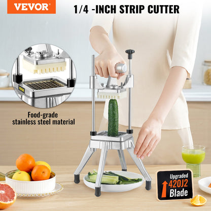 Commercial Vegetable Fruit Chopper 1/4" Blade Heavy Duty Professional Food Dicer Kattex French Fry Cutter Onion Slicer Stainless Steel for Tomato Peppers Potato Mushroom - Image 2