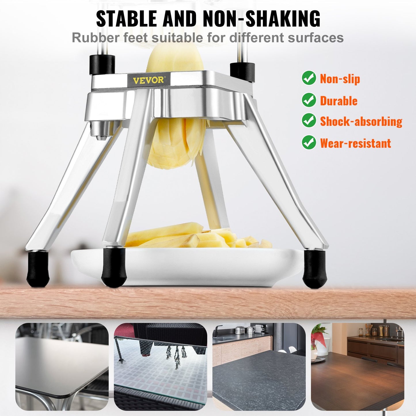 Commercial Vegetable Fruit Chopper 1/4" Blade Heavy Duty Professional Food Dicer Kattex French Fry Cutter Onion Slicer Stainless Steel for Tomato Peppers Potato Mushroom - Image 4
