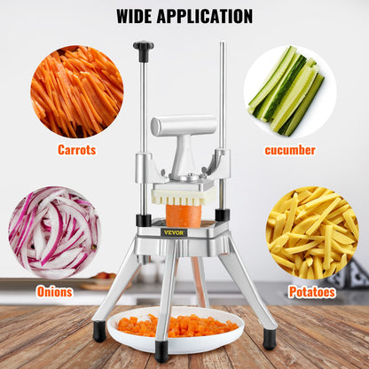 Commercial Vegetable Fruit Chopper 1/4" Blade Heavy Duty Professional Food Dicer Kattex French Fry Cutter Onion Slicer Stainless Steel for Tomato Peppers Potato Mushroom - Image 6