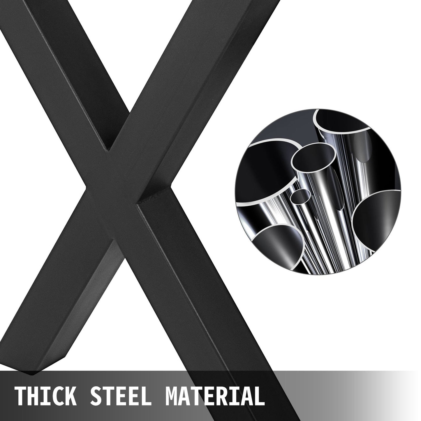 Metal Table Legs 28.4 x 29.9 Inch Black Table Legs Premium steel table legs with X-frame style Steel Bench Legs Country Style Table Legs Furniture Leg Perfect for Coffee Store Home Office Bar - Image 2