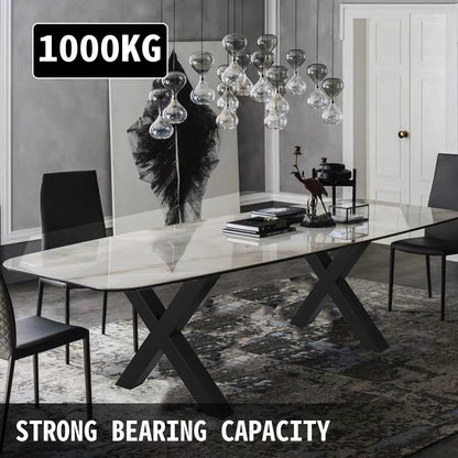 Metal Table Legs 28.4 x 29.9 Inch Black Table Legs Premium steel table legs with X-frame style Steel Bench Legs Country Style Table Legs Furniture Leg Perfect for Coffee Store Home Office Bar - Image 3