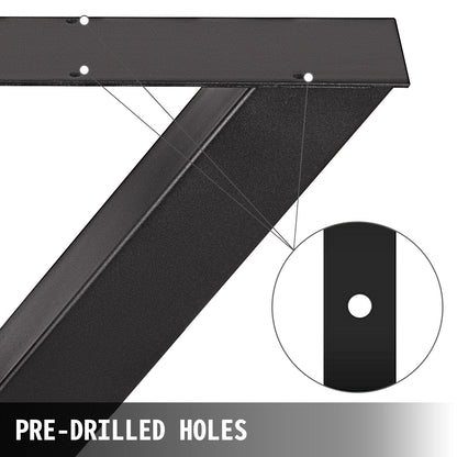 Metal Table Legs 28.4 x 29.9 Inch Black Table Legs Premium steel table legs with X-frame style Steel Bench Legs Country Style Table Legs Furniture Leg Perfect for Coffee Store Home Office Bar - Image 5