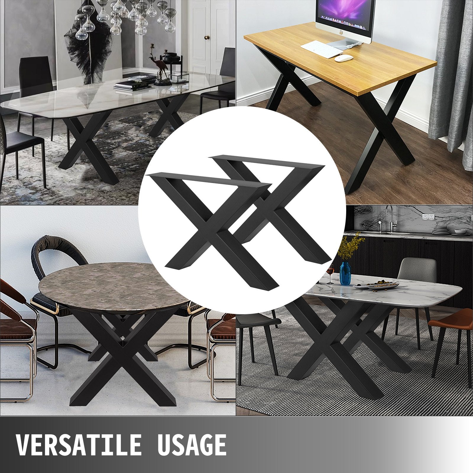 Metal Table Legs 28.4 x 29.9 Inch Black Table Legs Premium steel table legs with X-frame style Steel Bench Legs Country Style Table Legs Furniture Leg Perfect for Coffee Store Home Office Bar - Image 7