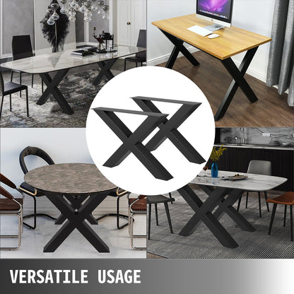 Metal Table Legs 28.4 x 29.9 Inch Black Table Legs Premium steel table legs with X-frame style Steel Bench Legs Country Style Table Legs Furniture Leg Perfect for Coffee Store Home Office Bar - Image 7