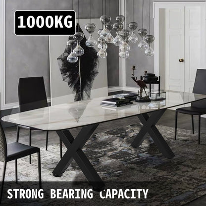 Set of 2 Steel Table Legs, 72cm Height 79cm Wide Dining Table Legs, Heavy Duty 7.9cm Square Box Section X Frame Table Legs,72x79x7.9 cm Black Color Industrial Country Style Metal Dining Leg - Image 3