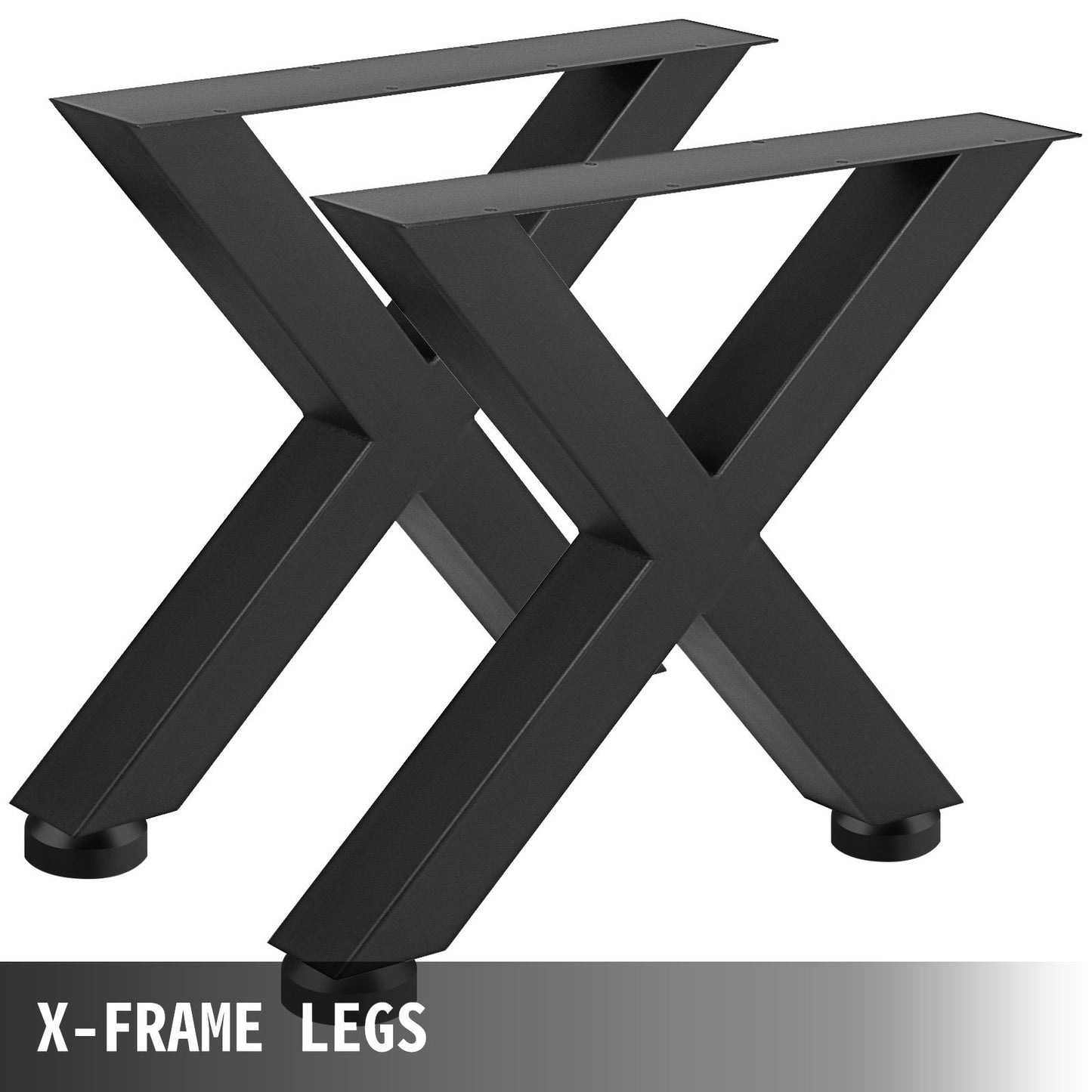 Set of 2 Steel Table Legs, 72cm Height 79cm Wide Dining Table Legs, Heavy Duty 7.9cm Square Box Section X Frame Table Legs,72x79x7.9 cm Black Color Industrial Country Style Metal Dining Leg - Image 4