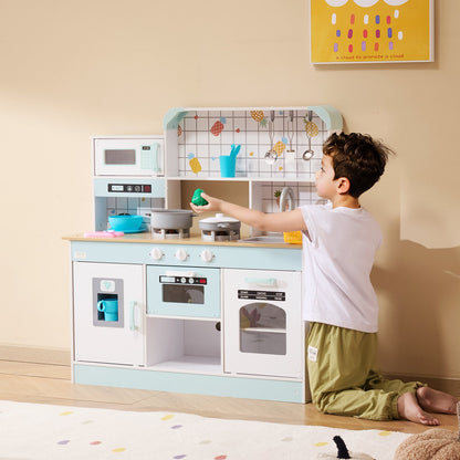 Kitchen Playset Kids Pretend Cooking Play Toy 24 Piece Accessories White - Image 8